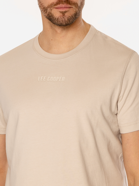 Футболка бавовняна довга чоловіча Lee Cooper Classic-1160 XL Бежева (5905991727224) - зображення 4