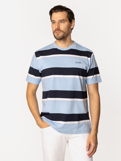 Футболка бавовняна довга чоловіча Lee Cooper Nader-5066 XL Блакитна (5905991731344) - зображення 3