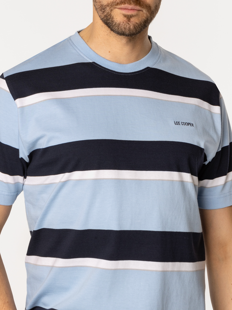 Футболка бавовняна довга чоловіча Lee Cooper Nader-5066 XL Блакитна (5905991731344) - зображення 4