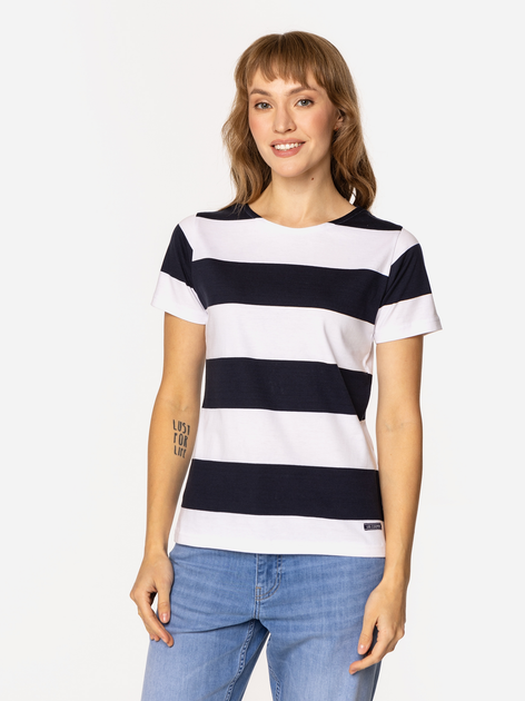 Koszulka damska bawełniana w paski Lee Cooper Noemi-5504 L Biała (5905991731139) - obraz 3