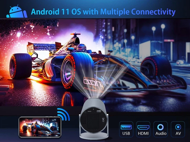 Проектор Alwtniet HY300 HD Wi-Fi Bluetooth Android 11 - зображення 2