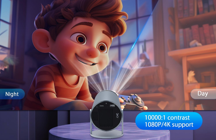 Проектор Alwtniet HY300 HD Wi-Fi Bluetooth Android 11 - зображення 3