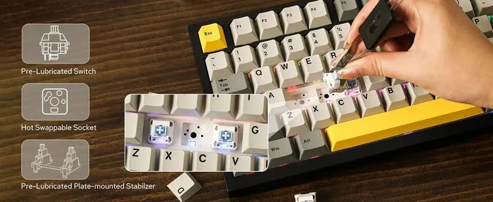 衛生日用品 AKKO Клавиатура беспроводная AJAZZ Ak820 Pro 75% Gift switch чорная
