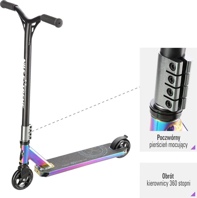 Hulajnoga dziecięca Nils Extreme do trikow HS109 Neon (5907695597332) - obraz 16