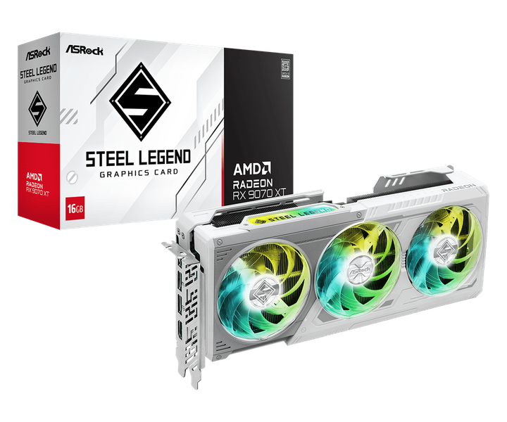 Видеокарта ASRock Radeon RX 9070 XT Steel Legend 16GB (RX9070XT SL 16G) - изображение 6