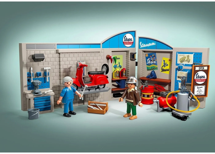 Zestaw zabawek dla dzieci Playmobil Garaż Vespy z lat 60-tych 71620 (4008789716200) - obraz 2