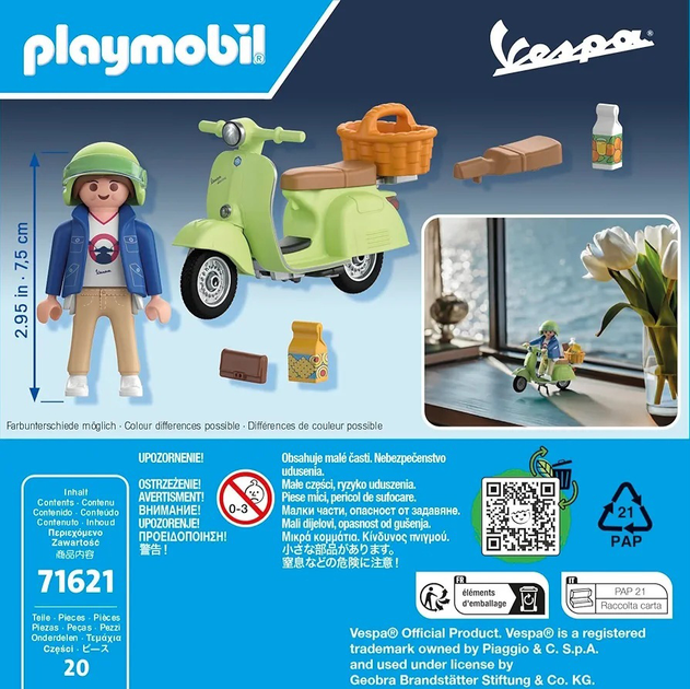 Дитячий іграшковий набір Playmobil 1969 Vespa 150 Sprint Veloce Light Green 71621 (4008789716217) - зображення 3