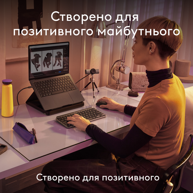 Клавиатура беспроводная Logitech MX Keys Mini для MAC Wireless Space Grey (920-012652) - изображение 3