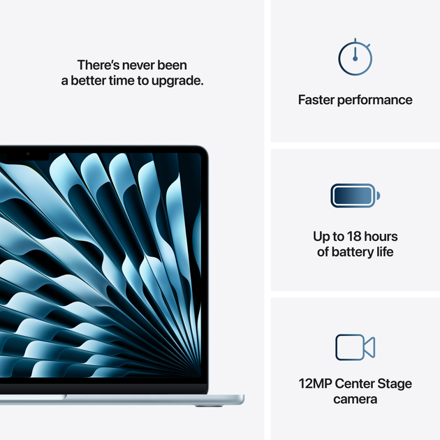 Laptop Apple MacBook Air 13.6" M4 16/256GB 2025 (MC6T4RU/A) (QWERTY+cyrylica) Sky Blue - obraz 10