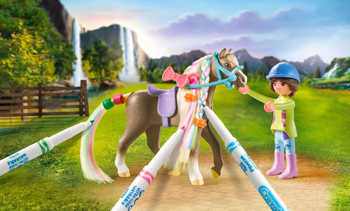 Zestaw zabawek dla dzieci Playmobil Horses of Waterfall Kreatywny zestaw z koniem i pisakami 71640 (4008789716408) - obraz 4
