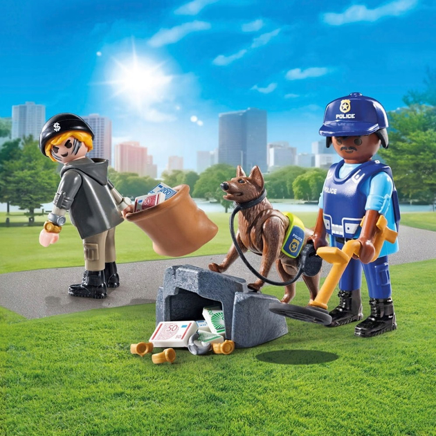 Дитячий ігровий набір Playmobil Action Heroes Пошук слідів з собакою-слідопитом 71731 (4008789717313) - зображення 3