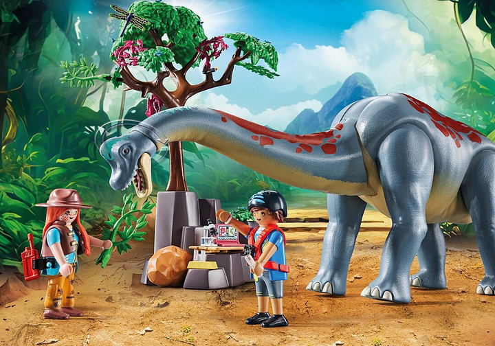 Дитячий ігровий набір Playmobil Dinos Брахіозавр з кораблем на повітряній подушці 71819 (4008789718198) - зображення 4