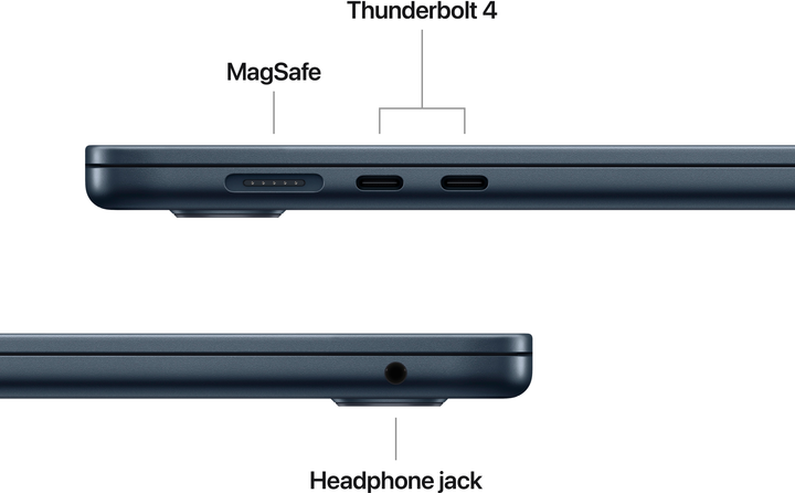 Laptop Apple MacBook Air 15.3" M4 16/512GB 2025 (MW1M3RU/A) (QWERTY+cyrylica) Midnight - obraz 7