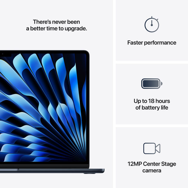 Laptop Apple MacBook Air 15.3" M4 16/512GB 2025 (MW1M3RU/A) (QWERTY+cyrylica) Midnight - obraz 10