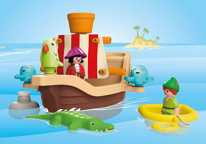 Набір дитячих іграшок Playmobil Junior Aqua & Disney: Піратський корабель Пітера Пена 71769 (4008789717696) - зображення 5