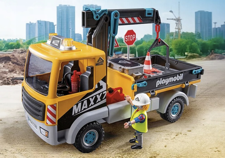 Samochod Playmobil Action Heroes Ciężarówka budowlana z dźwigiem 71750 (4008789717504) - obraz 7