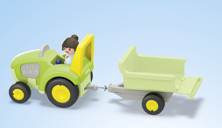 Zabawka dla niemowląt Playmobil Junior Przygoda na gospodarstwie z traktorem, przyczepą i zwierzętami 71656 (4008789716569) - obraz 5