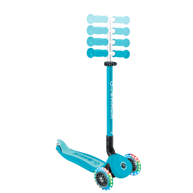 Дитячий самокат 3в1 з сидінням та додатковими колесами Globber Go Up Active Lights 360 голубий (749-300) - изображение 5