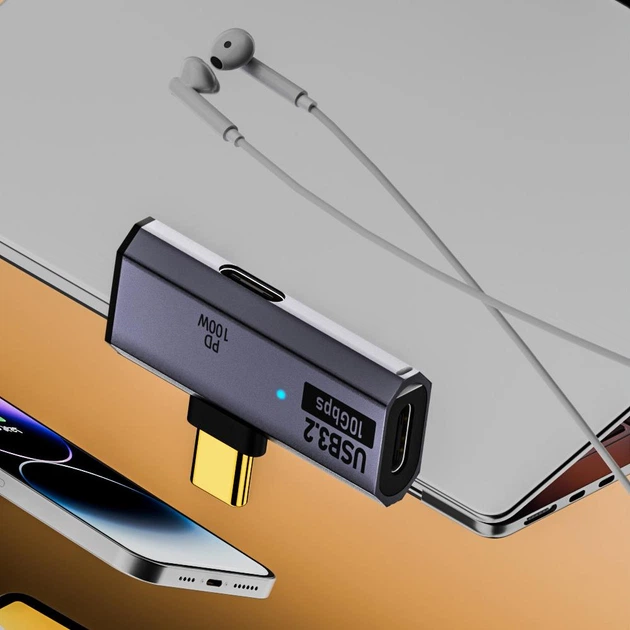 Адаптер OTG Type-C – USB3.2 Type-C – Type-C PD 100W Серый - Фото 8 Адаптер OTG Type-C – USB3.2 Type-C – Type-C PD 100W Серый - изображение 8