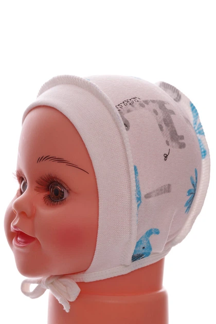 Чепчик на завязках для мальчика интерлок Babykroha Африка белый 0м+ (53606) - Фото 1 Чепчик на завязках для мальчика интерлок Babykroha Африка белый 0м+ (53606) - изображение 1