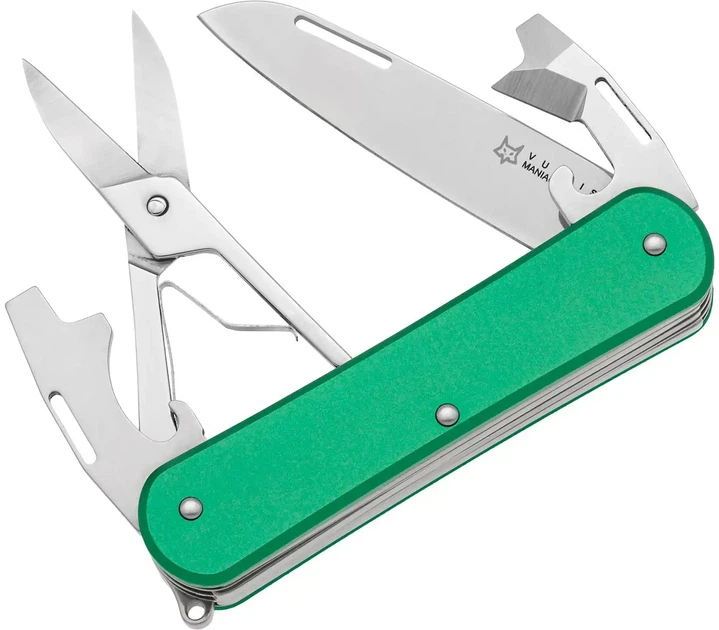 Ніж багатофункціональний Fox Vulpis Aluminium OD Green. 4 інструменти - Фото 1 Ніж багатофункціональний Fox Vulpis Aluminium OD Green. 4 інструменти - изображение 1