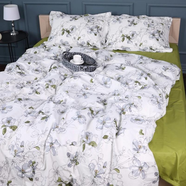 Простирадло MirSon євро 200x220 см 00-1 Olive Flowers поплін від Rozetka на платформі USKIDKA Акція на Простирадло MirSon євро 200x220 см 00-1 Olive Flowers поплін від Rozetka