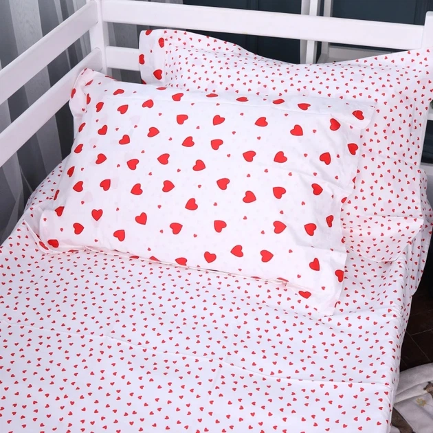Простынь на резинке MirSon Poplin Line Kids 01 Little Hearts 80x200 см (2200009710612) - Фото 1 Простынь на резинке MirSon Poplin Line Kids 01 Little Hearts 80x200 см (2200009710612) - изображение 1