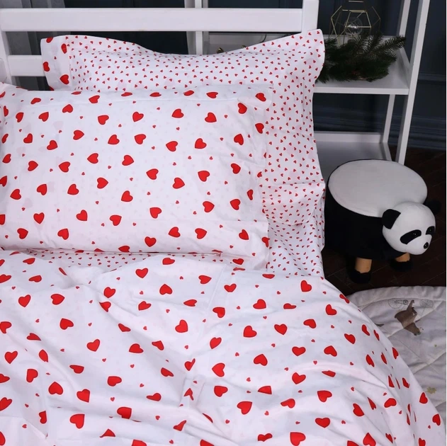 Простынь на резинке MirSon Poplin Line Kids 01 Little Hearts 80x200 см (2200009710612) - Фото 3 Простынь на резинке MirSon Poplin Line Kids 01 Little Hearts 80x200 см (2200009710612) - изображение 3