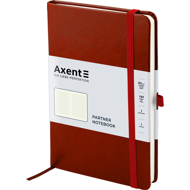 Книга записна Axent Partner Lux А5 96 аркушів, клітинка, тверда обкладинка, бордова 8202-05-A 4250804899690 - Фото 1 Книга записна Axent Partner Lux А5 96 аркушів, клітинка, тверда обкладинка, бордова 8202-05-A 4250804899690 - изображение 1