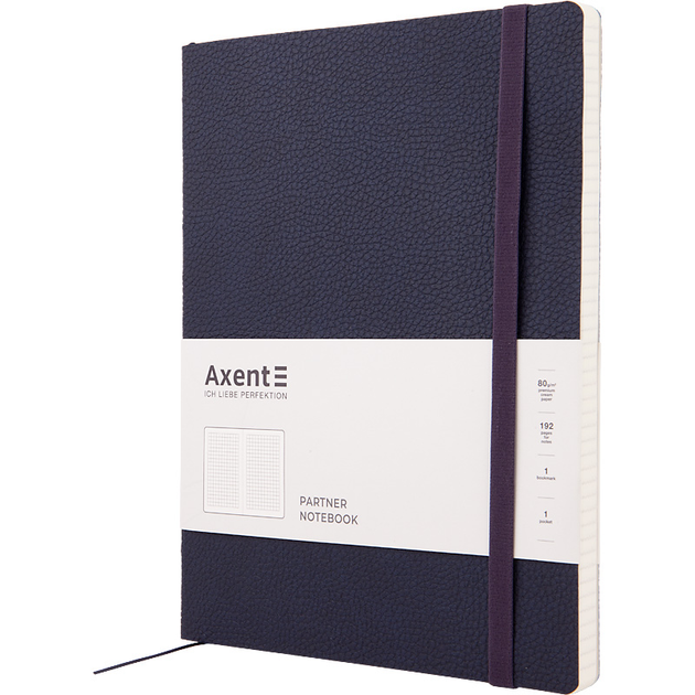 Книга записна Axent Partner Soft L А4 96 аркушів, клітинка, гнучка обкладинка, синя 8615-02-A 4063276046994 - Фото 1 Книга записна Axent Partner Soft L А4 96 аркушів, клітинка, гнучка обкладинка, синя 8615-02-A 4063276046994 - изображение 1