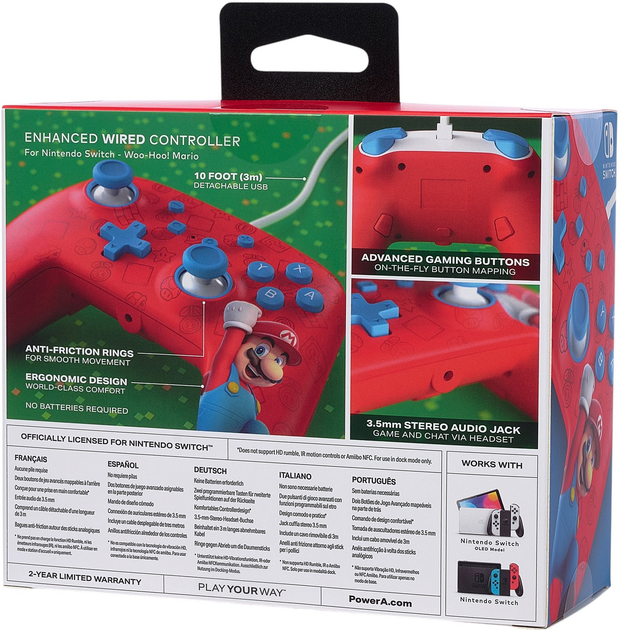Геймпад PowerA NSW ENH Nintendo Switch Wired Controller - Woo Hoo Mario (0617885025815) - зображення 9