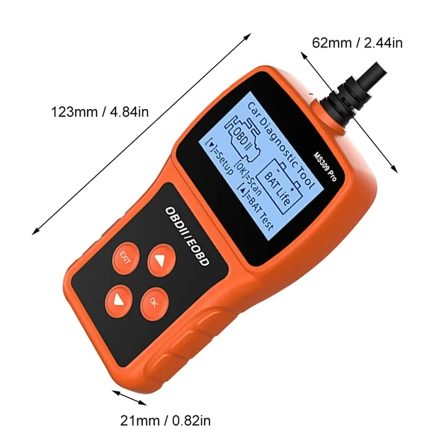 Автомобильный диагностический сканер Autel MaxiScan MS309PRO считыватель ошибок OBD2 тестер аккумулятора красный 128x64 с подсветкой для всех марок - изображение 3
