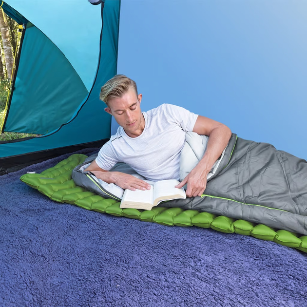 Dmuchany materac Bestway kempingowy WanderLite Regular 188 x 58.5 cm 35930 Green (6941607355060) - obraz 7