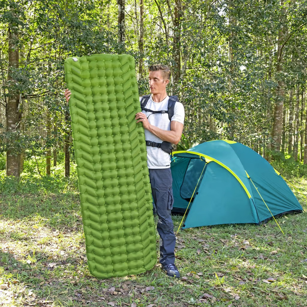 Dmuchany materac Bestway kempingowy WanderLite Regular 188 x 58.5 cm 35930 Green (6941607355060) - obraz 8