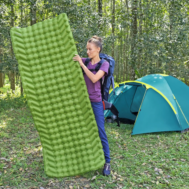 Dmuchany materac Bestway kempingowy WanderLite Large 198 x 71 cm 35931 Green (6941607355077) - obraz 9