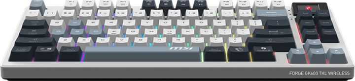 Клавіатура механічна MSI FORGE GK600 TKL W SKY UA 104key, механічний Linear, USB-A, Wireless, Bluetooth, EN/UKR/RU, RGB, білий 309666 - зображення 3