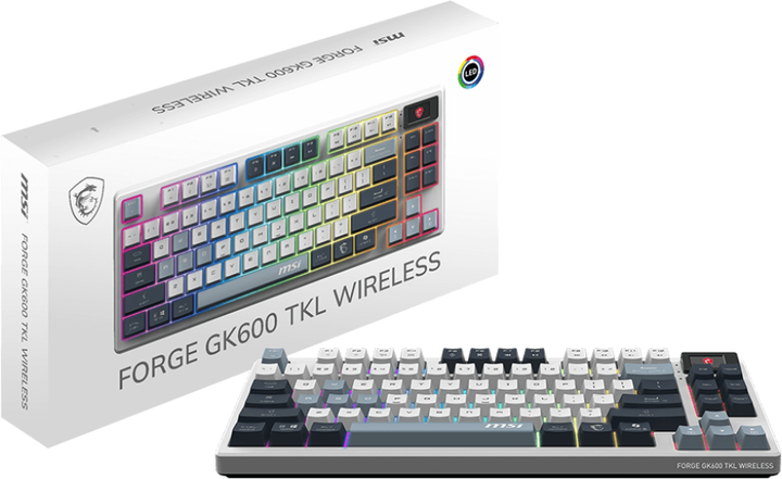 Клавиатура беспроводная MSI Forge GK600 TKL W SKY UA KTT HiFi