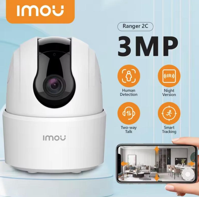 IP-камера Imou Ranger 2C 3MP 1080p IP-камера поворотная 360 камера (IPC-K2ECP-3H1W) - изображение 7