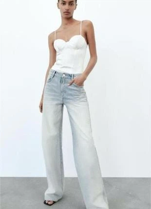 Жіночий корсетний боді Zara Satin Effect Bustier Corset Bodysuit White XS Білий (3401/680/250) - зображення 5