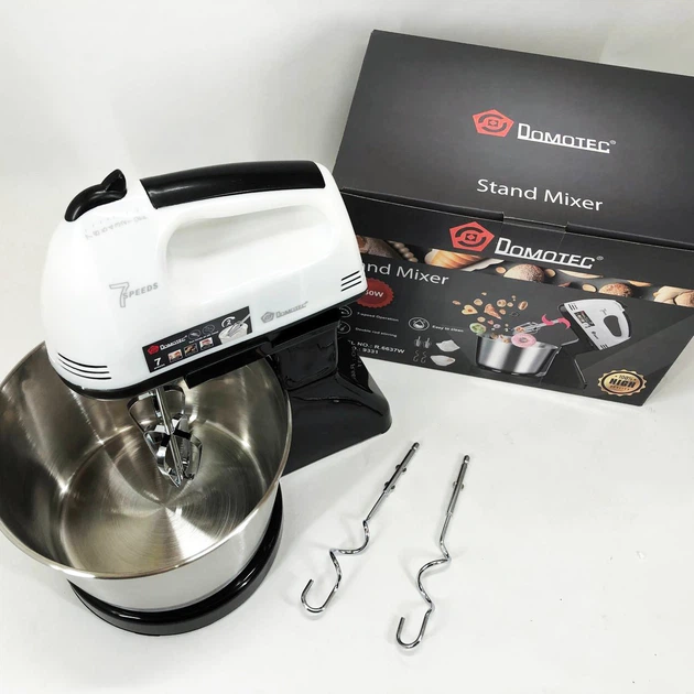 Миксер стаціонарний Domotec R6637W 250 Вт 7 швидкостей, металевий - зображення 4