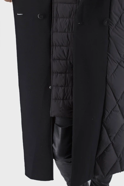 Жіночий однотонний пуховик casual з капюшоном і поясом, реглан рукав Basic (чорний, XL), 27642, 24920 - изображение 7
