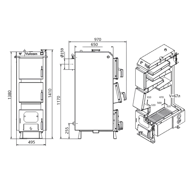 Котел твердопаливний сталевий Thermo Alliance Vulcan V 4.0 SF 18 - Фото 8 Котел твердопаливний сталевий Thermo Alliance Vulcan V 4.0 SF 18 - зображення 8