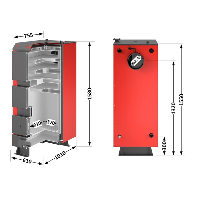 Котел твердопаливний сталевий Thermo Alliance Vulcan V 4.0 SF 40 - зображення 2