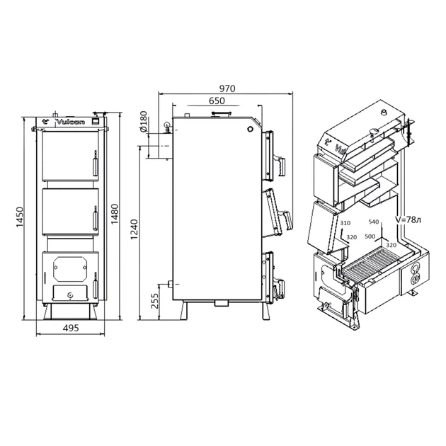 Котел твердопаливний сталевий Thermo Alliance Vulcan V 4.0 SF 20 - зображення 8