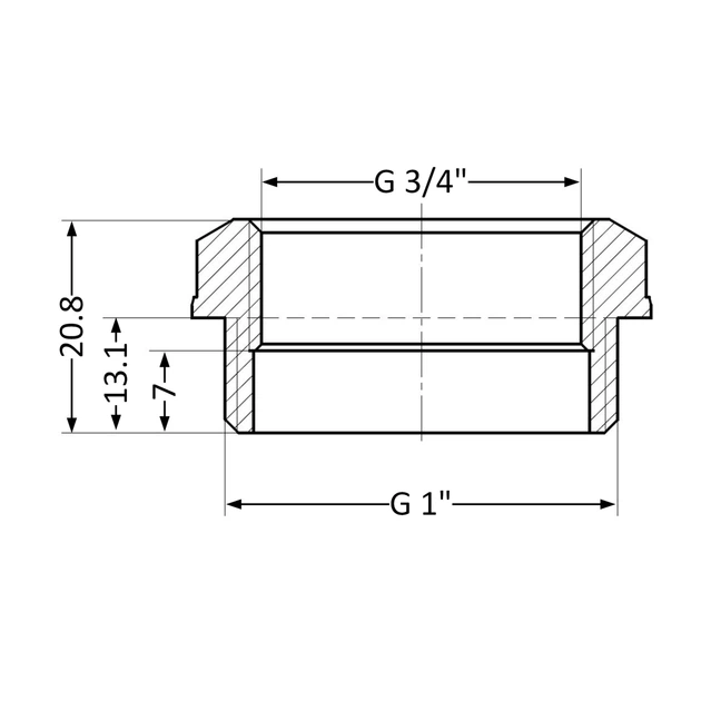 Футорка SD Plus 1"х3/4" ЗВ SD4232520 - зображення 2