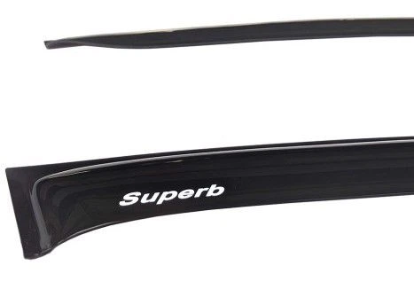 Дефлектори окон ветровики Skoda Superb I 2001-2008 Седан Скотч 3M Voron Glass - изображение 3