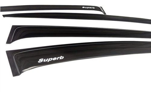 Дефлектори окон ветровики Skoda Superb I 2001-2008 Седан Скотч 3M Voron Glass - изображение 4