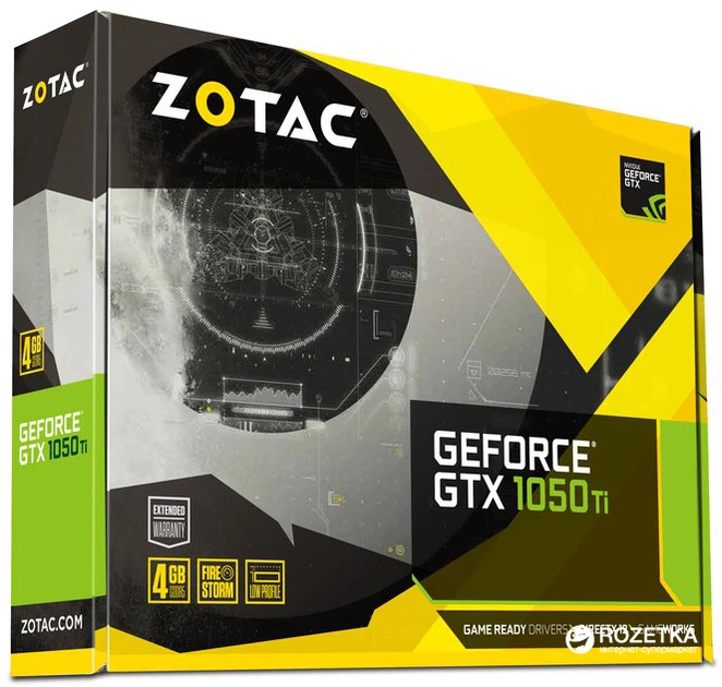 Видеокарта Zotac PCI-Ex GeForce GTX 1050 Ti Low Profile 4GB