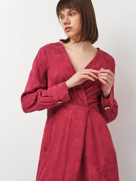 Платье женское Zara 9140/339 M Бордовое (09140339172038) - изображение 4