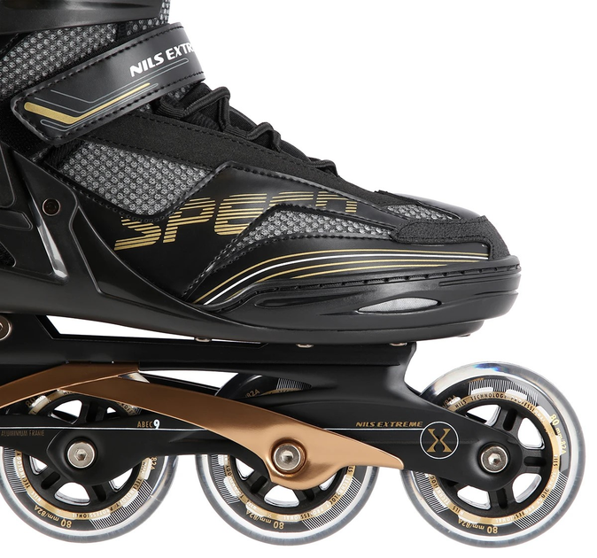 Łyżworolki Nils Extreme NA2150 Czarno-Złoty roz. 46 (5907695593402) - obraz 5